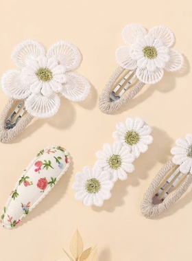5Pcs/set Sweet Flower Hairbangs Hairclip Girls Barrette Ins