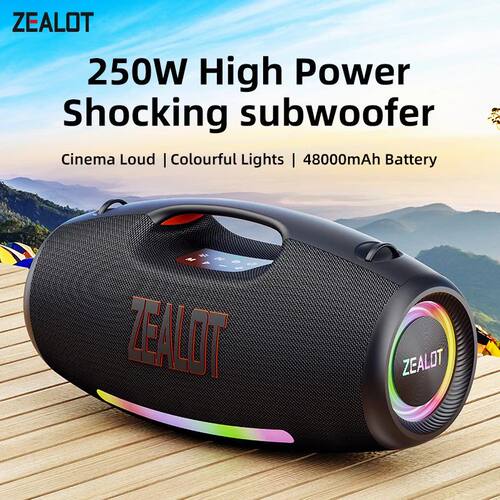 ZEALOT-S89 250W Waterproof Portable Loud Bluetooth Speaker,