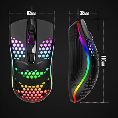 Wired Cable Gaming 7 breathing LED Back Light Optical Mouse