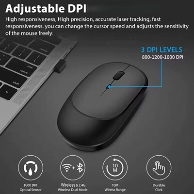 2.4Gh Wireless Gaming Mouse Dual Modes Bluetooth Ultra-Low