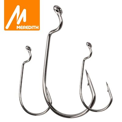 MEREDITH 50pcs/lot Fishing Soft Worm Hooks High Carbon Steel