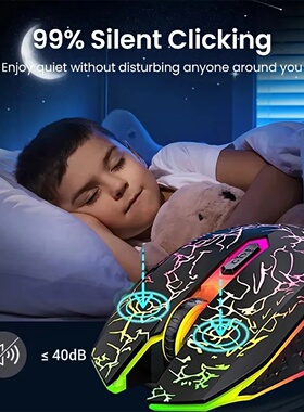 Bluetooth 5.2 Wireless Mouse RGB Gaming Mouse Silent Mouse