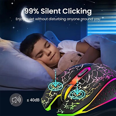Bluetooth 5.2 Wireless Mouse RGB Gaming Mouse Silent Mouse