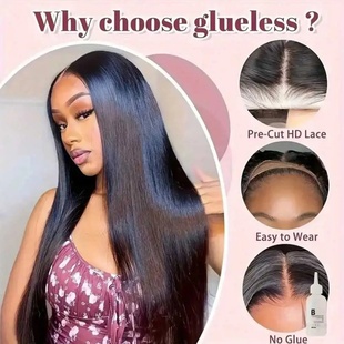 40 42 Inch Glueless Wig Straight Lace Front Human Hair Wigs