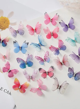 5PCS New Cute Princess Mesh Double-layer Butterfly Lovely G