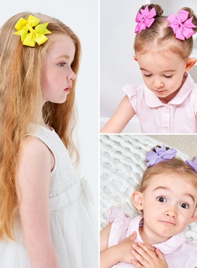 40pcs Random Color Bow Hair Clip Sets Simple Holiday Hair C