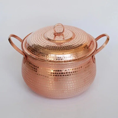 Purple Copper Handmade Pure Casserole with Thick Kitchen St