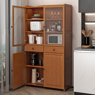 I1全竹厨房餐边柜透气小碗柜架家用碗橱储物柜简易实木老式菜橱柜