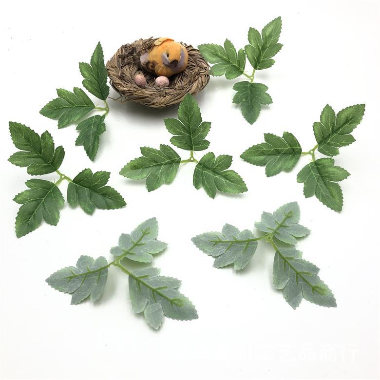 仿真3片菊叶 仿真树婚庆装饰人造景观假树仿真花欧式花装饰叶配件