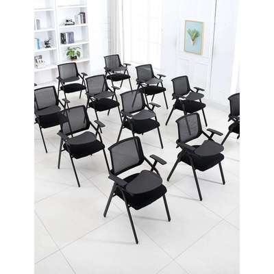 K*折叠培训椅带写字板椅子办公室职员开会议椅带桌板学生课桌椅一