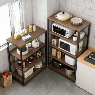 餐边柜厨房收纳置物架落地柜子客厅储物柜靠墙一体多层微波炉橱柜