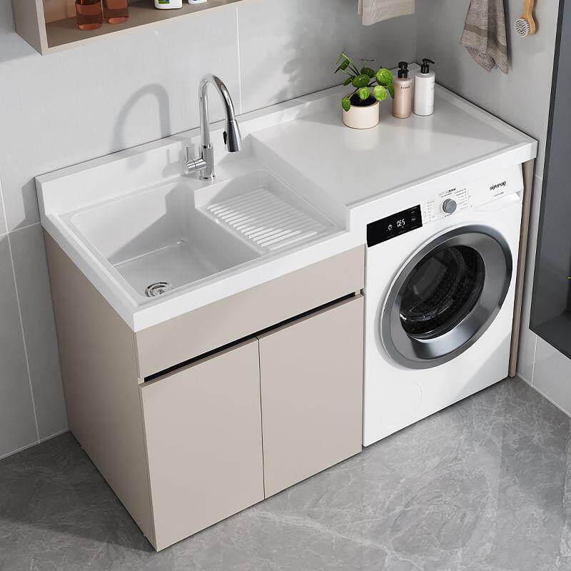 阳台洗衣柜一体台盆高低洗衣池组合洗衣柜蜂窝铝整板切角现做