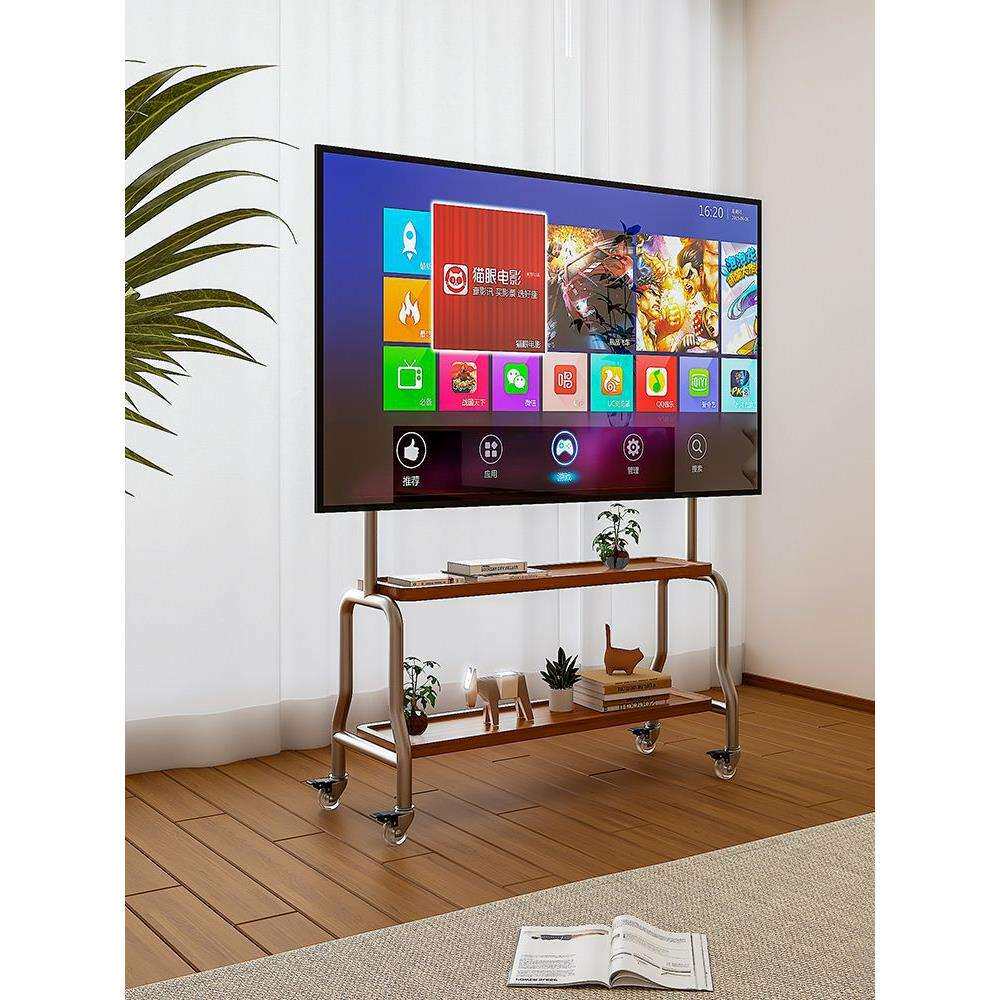 电视落地支架客厅卧室不锈钢艺术移动式现代简约挂架43-80寸家用