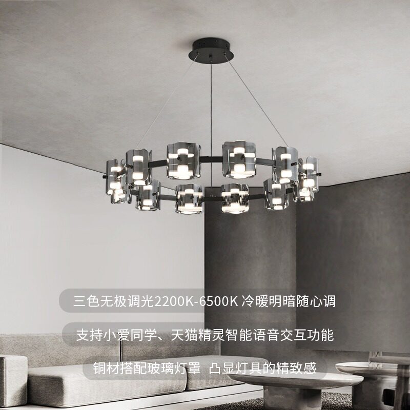 意式客厅led吊灯高级感北欧?
