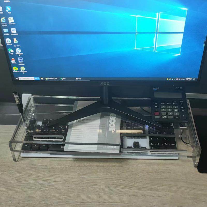 桌面亚克力显示器键盘支架办公室电脑增高架收纳架增高底座置物架