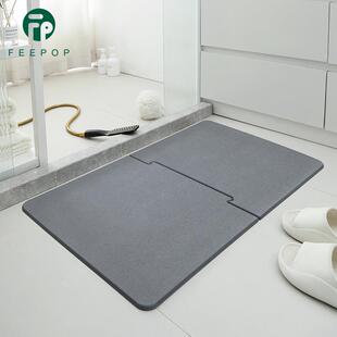 拼接硬硅藻泥地垫家用卫生间浴室大尺寸浴室防滑垫速干吸水垫脚垫