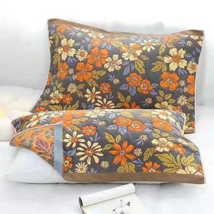 纯棉纱布枕巾加厚成人柔软透气吸汗四季通用枕盖网红同款