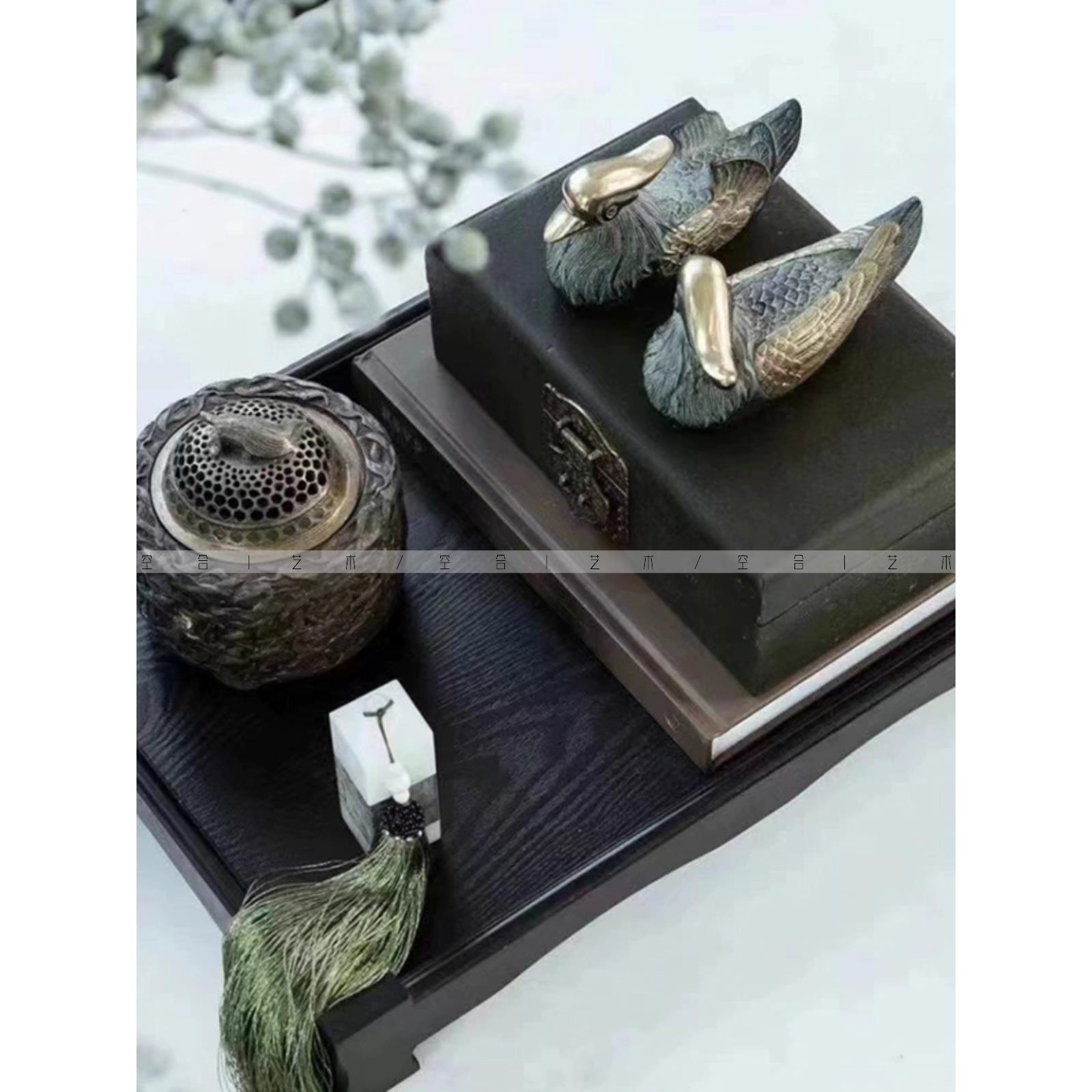 空合 新中式茶几饰品摆件 样板间售楼处休息区桌面摆设组合套装