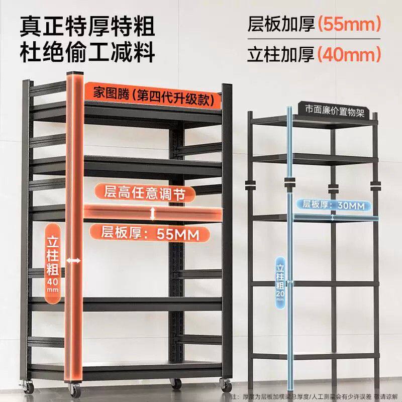厨房置物架落地多层多功能微波炉夹缝锅具收纳架子烤箱储物架货架