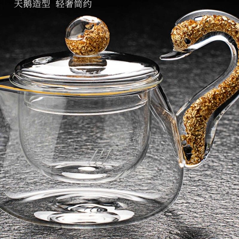 玻璃公道杯三件套2025新款高档茶漏组合金边装饰过滤杯分茶器茶具图片
