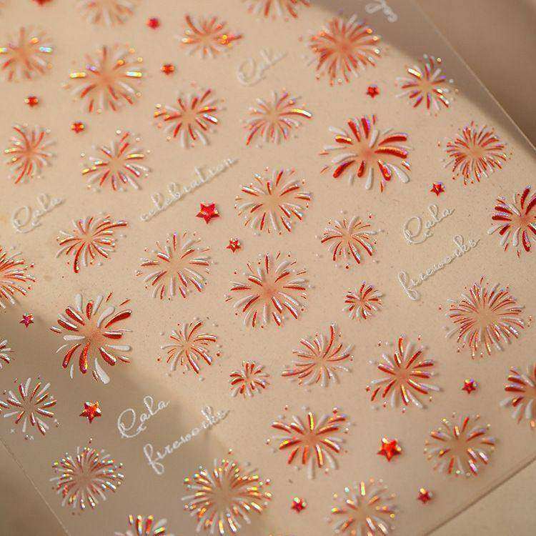 小红书同款新年烟花美甲贴纸闪亮梦幻炫彩贝壳光仙气烟花指甲贴纸,彩妆/香水/美妆工具,指甲装饰,淘宝优惠券,粉丝福利购,淘宝优惠卷
