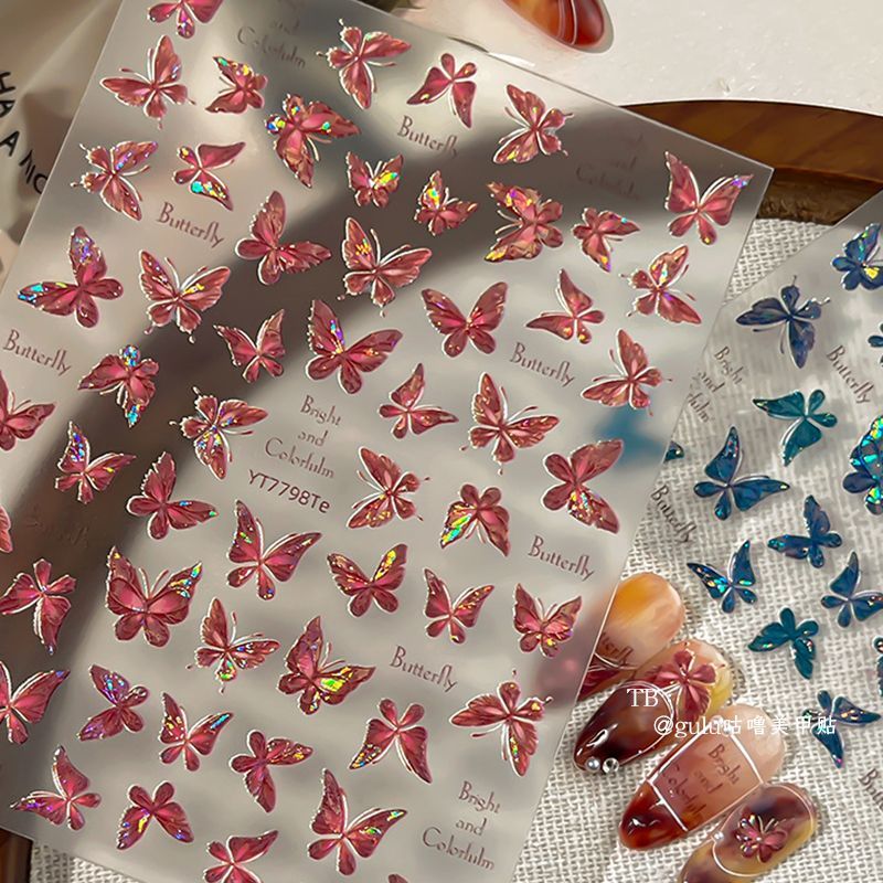 春夏款式梦幻蝴蝶美甲贴纸