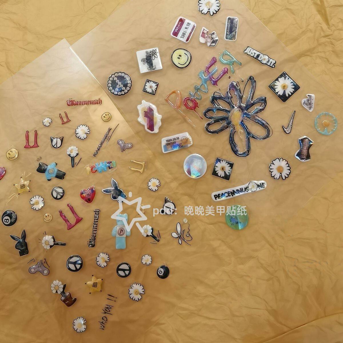 GD权志龙小雏菊贴纸装饰应援演唱会烫银镭射果冻立体贴纸手机贴纸