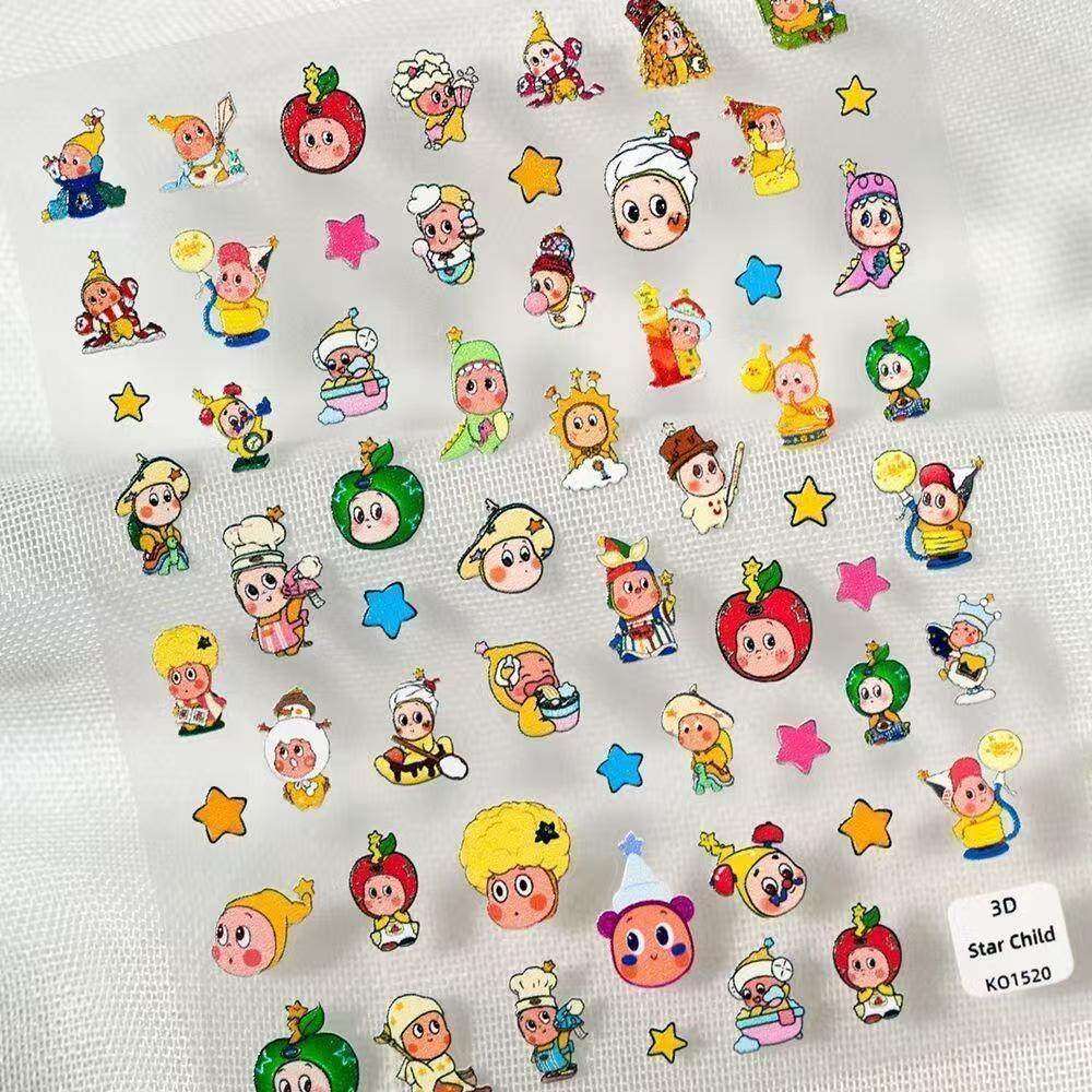爆款可爱苹果头套星星泡泡贴纸卡通手机diy指甲装饰品水杯防水ccd,彩妆/香水/美妆工具,美甲工具,淘宝优惠券,粉丝福利购,淘宝优惠卷