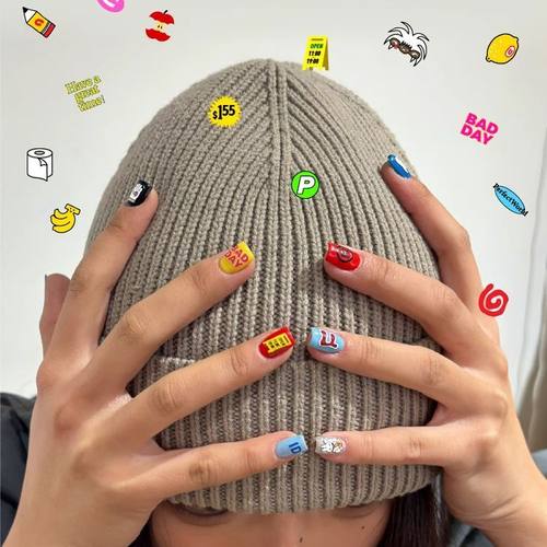 小红书同款街头嘻哈指甲装饰贴花