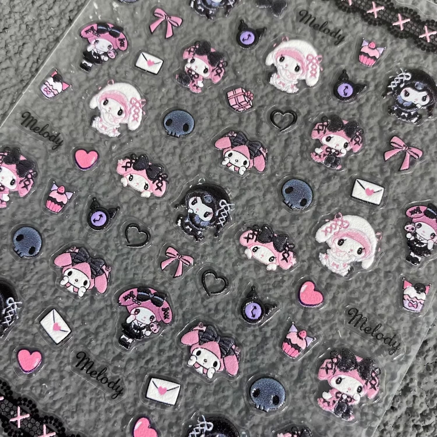 浮雕立体美乐蒂美甲贴纸