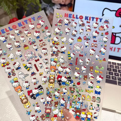 Sky原创长尺寸kitty大合集浮雕贴纸凯蒂猫卡通可爱diy手机装饰贴