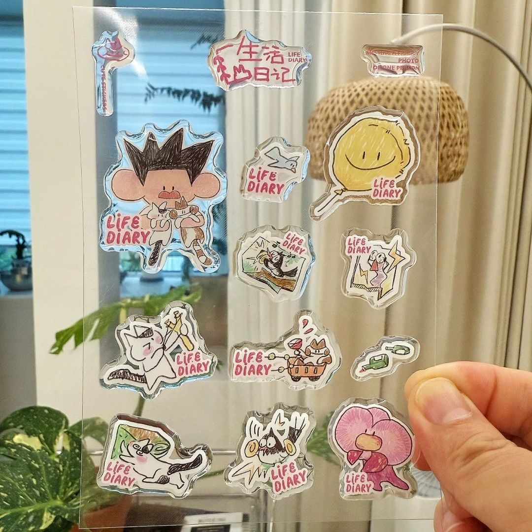 小红书同款可爱小男孩插画ins果冻贴纸高颜值diy手机平板手账装饰