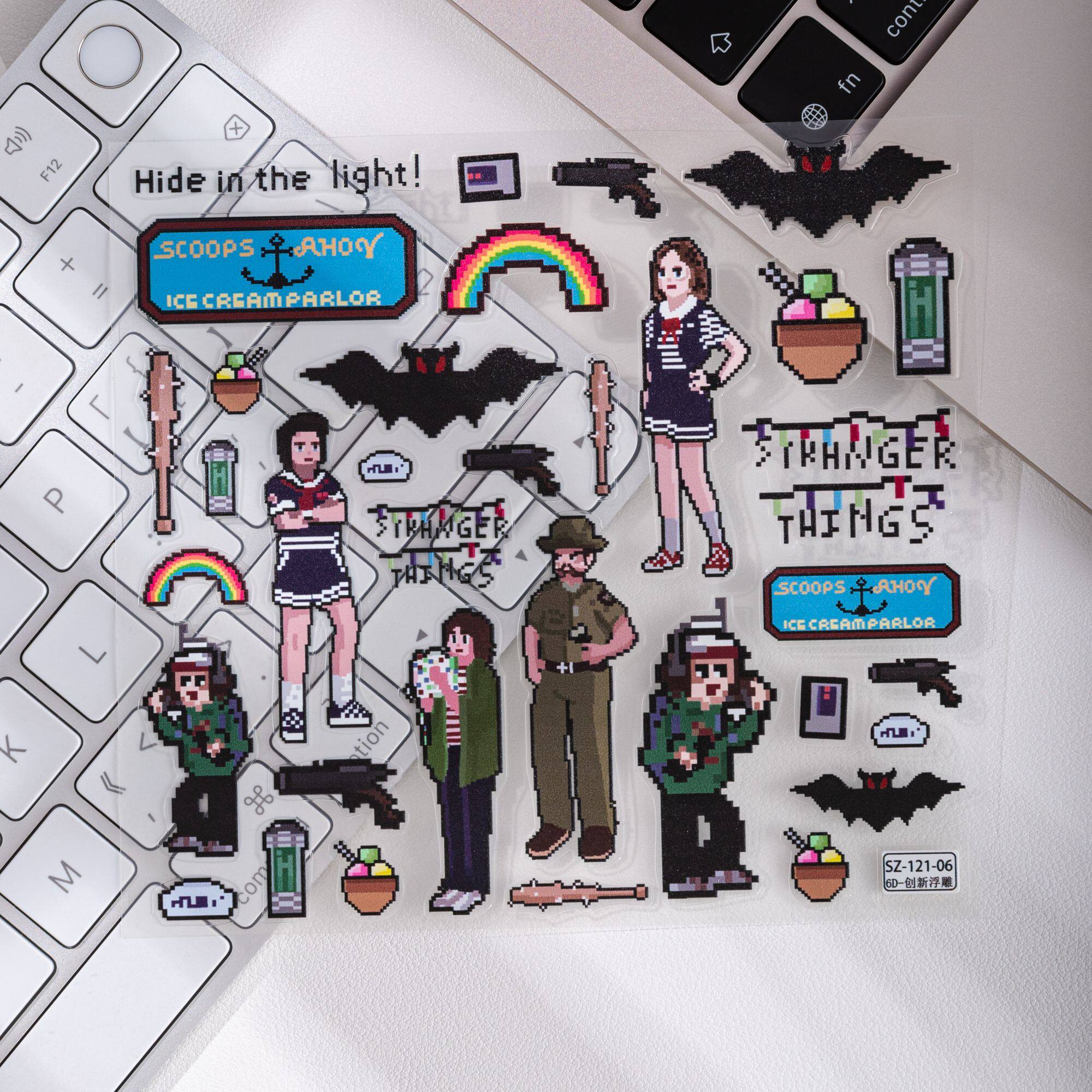 美式恐怖怪谈diy像素马赛克贴画创意周边贴纸