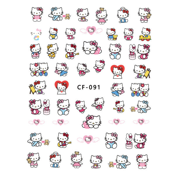 HelloKitty系列美甲贴纸浮雕款可爱卡通立体ins装饰小饰品简约