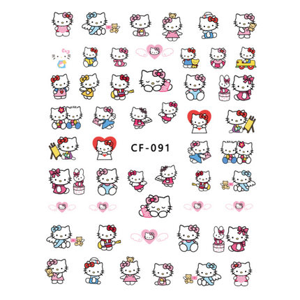 HelloKitty系列美甲贴纸浮雕款可爱卡通立体ins装饰小饰品简约