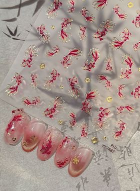 新年喜庆红色金色现货喜庆发财结婚指甲装