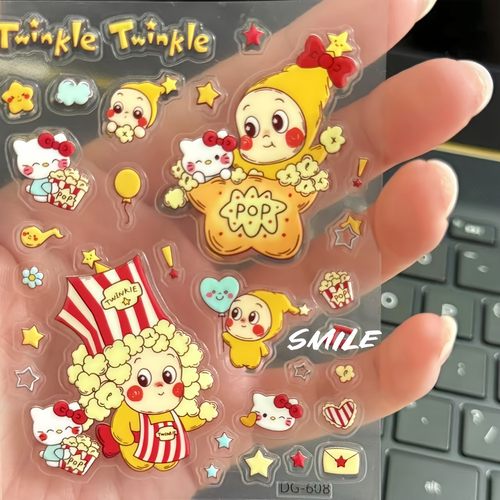 泡泡玛特星星人萌物可爱果冻贴纸