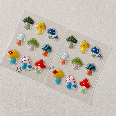 韩系ins风可爱苹果小蘑菇装饰贴