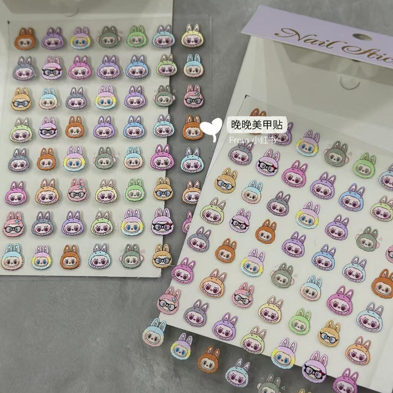 新款拉布布labubu泡泡玛特美甲贴