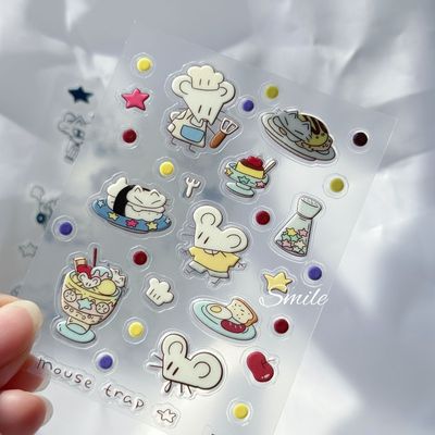 韩系小鼠大厨和小猫寿司手账咕卡