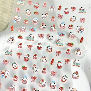 可爱一二布布卡通盲盒美甲贴纸现货浮雕手机壳水杯ccd贴纸diy指甲