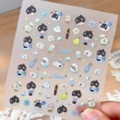 diy装 动漫同款 恋与深空黎深笔杆贴纸咕卡立体浮雕Q版 饰美甲雪花梨