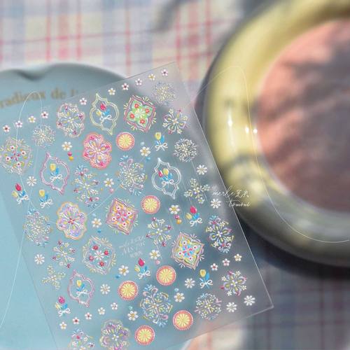 浮雕立体贝壳花朵少女指甲装饰