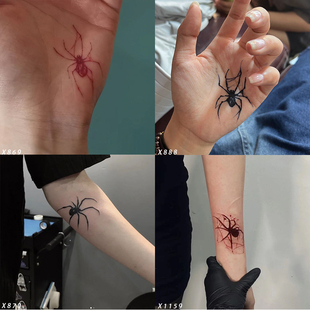 暗黑蜘蛛个性纹身贴ins风防水防搓持久手掌手腕高颜值小图案男女