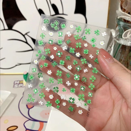 小清新四叶草美甲贴小图案背胶