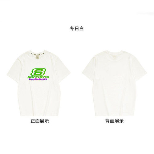 Skechers斯凯奇短袖男女同款夏季纯棉运动半袖圆领T恤FHL223U045