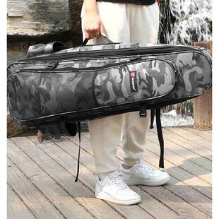 渔之君新款钓鱼包单层加厚耐磨防水双肩干湿分离帆布钓竿包多功能