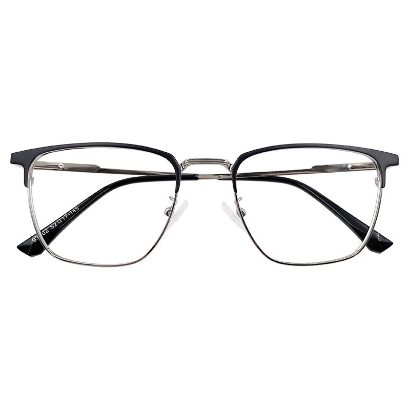 93002 52口17-145文艺复古男可配近视防蓝光辐射商务平光眼镜框架