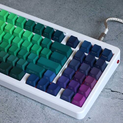 PBT侧刻透光键帽 适用64至104键机械键盘 棱镜之光透光键帽组