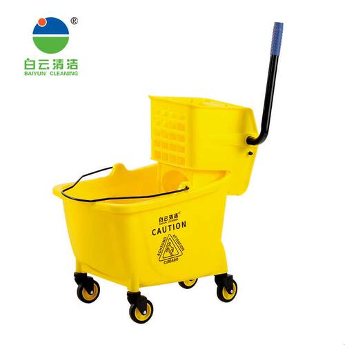 白云榨水车AF08080单桶榨水车32L挤拖把水桶家用挤水桶酒店清洁车